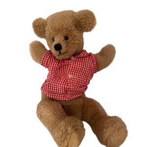 Vintage Brown Teddy Bear plush hand puppet 13 inches